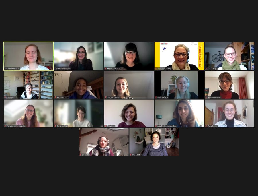 Das Foto zeigt die Videokacheln der Veranstaltungsteilnehmenden.